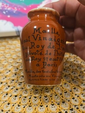 Brown Ceramic Mustard Pot